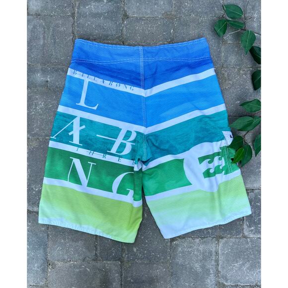 Billabong y2k blue & green swim trunks board shorts size 32 - Picture 3 of 3